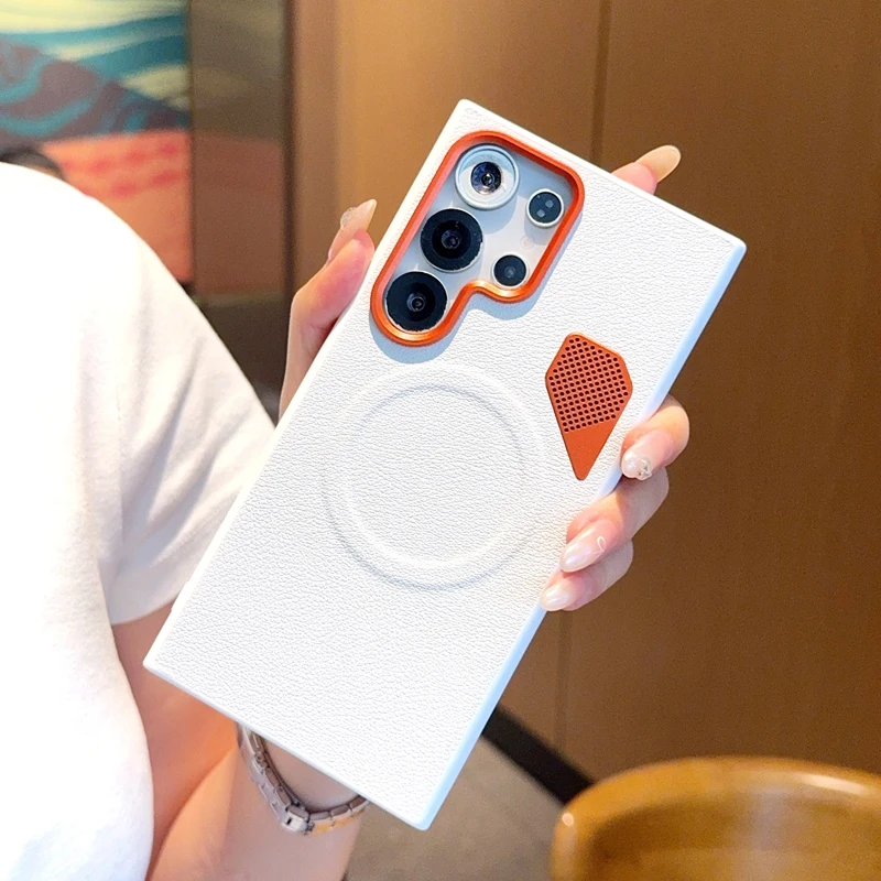 

Для Samsung Galaxy S25 S25 Plus S25 Ultra S25 Edge S24 S24 Plus S24 Ultra Металлическое защитное кольцо для объектива Охлаждающий магнитный чехол для телефона