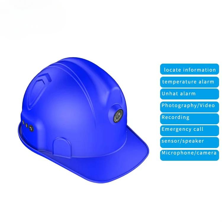 Live View 4G Positionierung VMS Backend Storage Smart Schutzhelm Hut mit weißem Kletterlicht 4G Wifi Live Kamera ABS