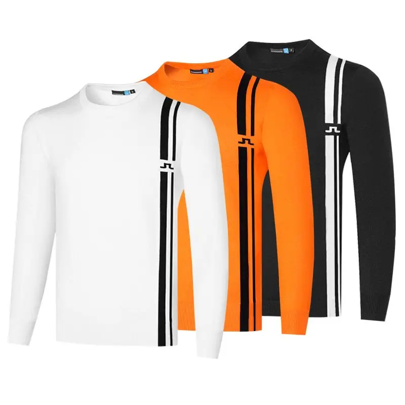 

Autumn/Winter Golf Apparel Men's Rabbit Fur Knit Sweater Korean Style High-Stretch Slim-Fit Warm Long-Sleeve T-Shirt Top