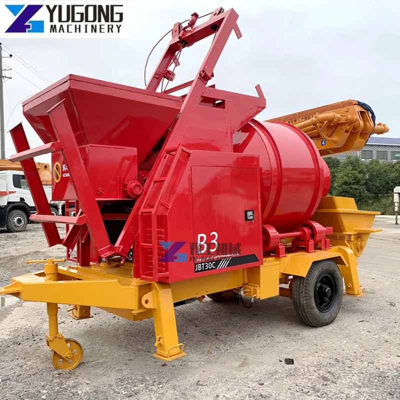 Mini Diesel Cement Construction Machine Portable Concrete Mixer and Pump for Sale Mini Concrete Mixer with High Pressure Pump