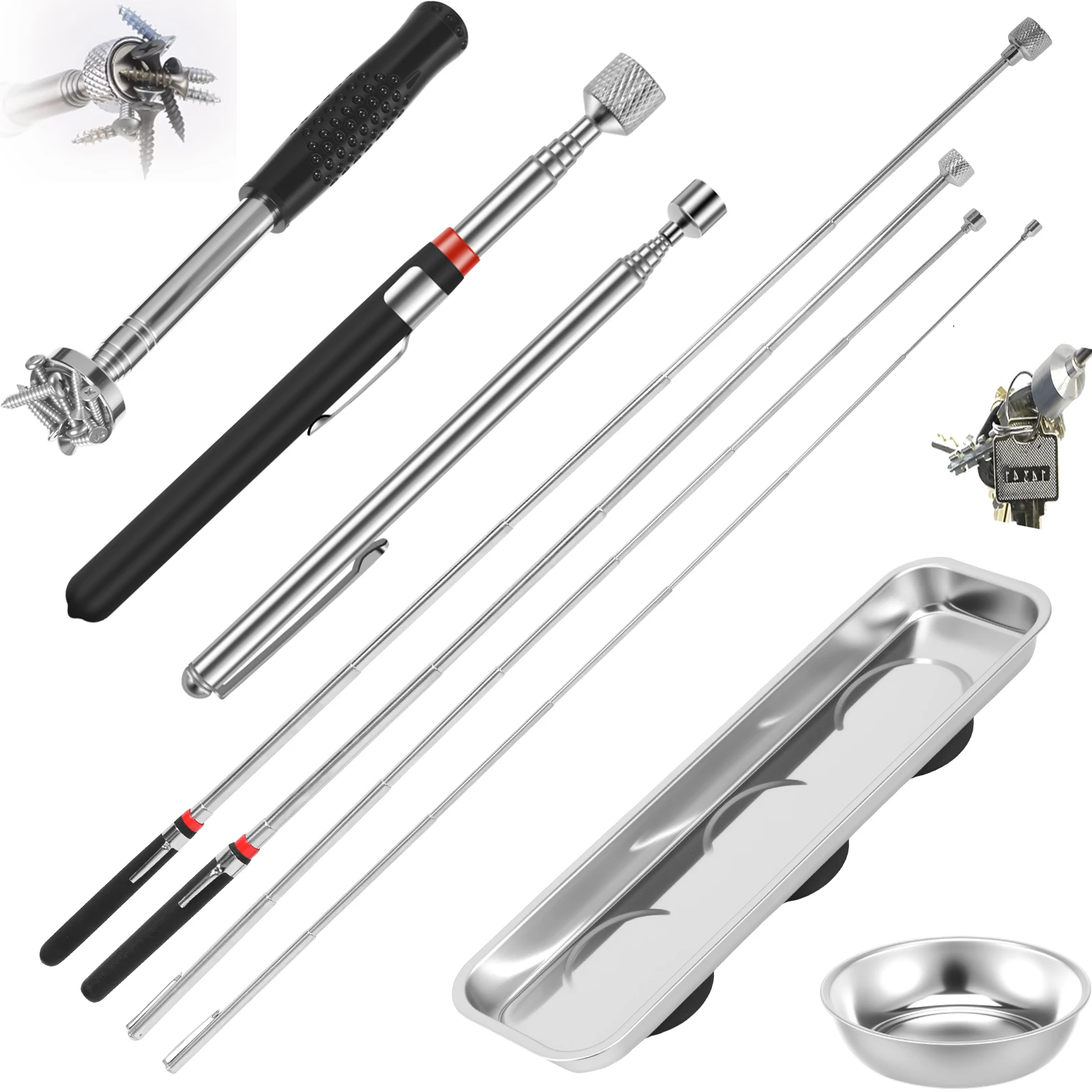 

Telescopic Magnetic Pen Extendable Pickup Rod Stick Portable Magnet Pick Up Tool for Picking Up Screws Nut Bol Metall Schraub