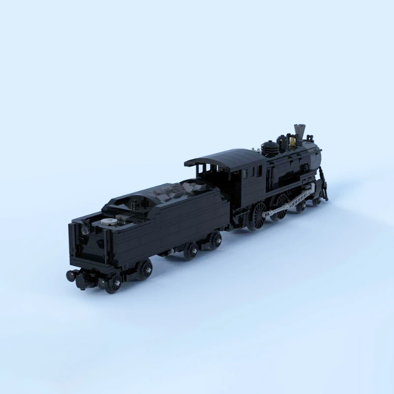 MOC American Railway 4-4-0 Stoommachine Trein v2 Model DIY Bouwsteen Assemblage Technologie Bricks Speelgoed voor Geschenken