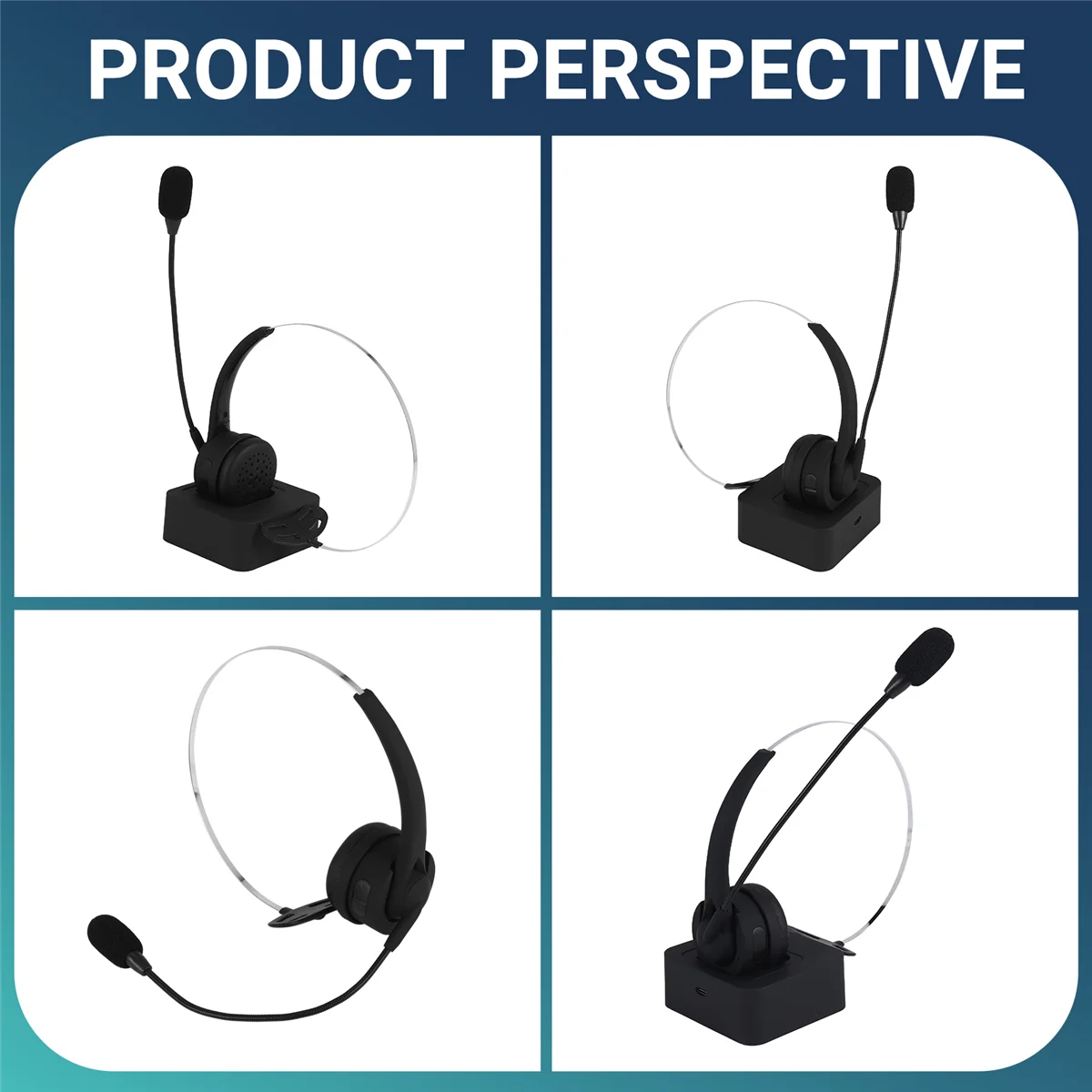سماعات رأس لاسلكية مع ميكروفون سماعة بلوتوث لاسلكية مع ميكروفون، قاعدة شحن، هاي فاي