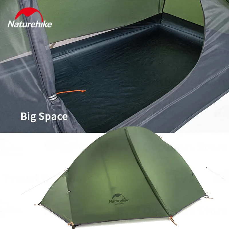 Naturehike 20D Ultralight Cycling Tent With Mat Double Layer Rainproof Outdoor Camping Backpacking Portable Single Tent Travel