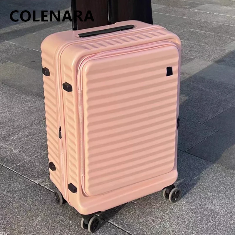 

COLENARA 24 "28" Чемодан 20 дюймов с передним отверстием для ноутбука, посадочный чехол с зарядкой через USB, многофункциональный чемодан на колесиках, чемодан на колесиках