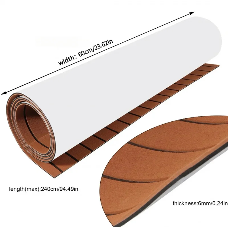 [Piso de barco/deck de espuma EVA antiderrapante] 240 cm × 60 cm RedLuck Blueprint Barcos de atualização de teca falsa, RVs, mais! Marinha