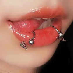 2Pcs Stainless Steel Piercing Lip Ring Lip Studs Fashion Gothic Nose Piercing Ring Belly Button Ring Lip Piercing Body Jewelry