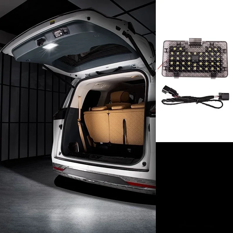 

Освещение багажника задней двери, атмосфера, добро пожаловать, продукты для GAC Trumpchi E8, модифицированная полная внутренняя модификация, автомобильные аксессуары