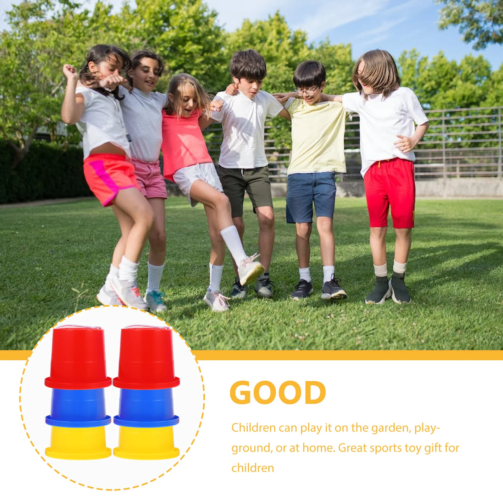 3 Pairs Children Stilts Kids Outdoor Playset Birthday Present Jumping Buckets for Shoes Toddler Aldut Toys