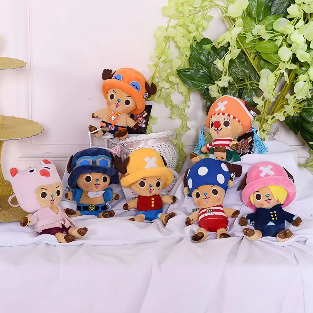 2024Japanese Anime One Piece Original Plush Toys CartoonFigure Luffy Chopper Ace Roronoa Zoro Cute Stuffed Doll Kids Xmas Gifts