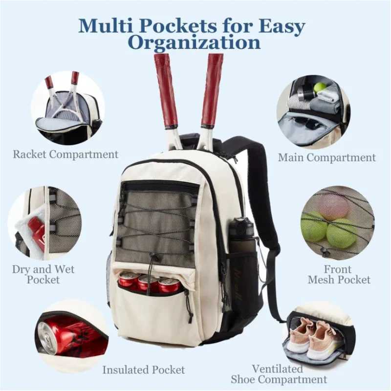 New Hot-selling Racket Bag, Sports Racket Backpack, Large-capacity Travel, Layered Storage Bag, Shoe Independent Warehouse