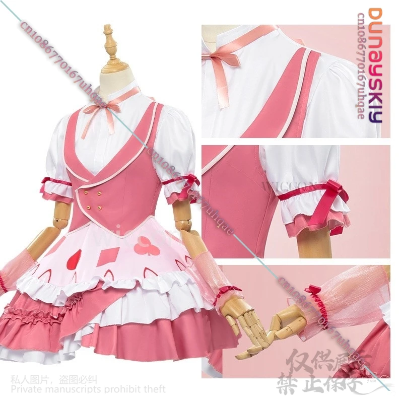 Hinamori Amu Anime Shugo Chara Cosplay Kostüm Lolita Kleid Hut Für Jirai Kei Mädchen Frau ROSA Kawaii Uniform Perücke Set Angepasst