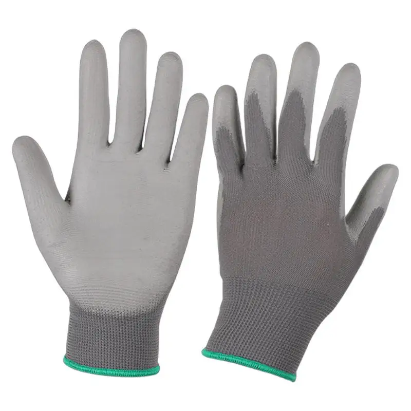 

Safety Work Gloves PU Coated 12pcs PU Coated Safety Fingers Gloves Power Grip Seamless Knit Nylon Comfort Stretch Fit Work