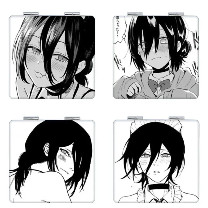 7×6cm Chainsaw Man Folding Double-sided Makeup Mirror Anime Cute Portable Travel Mini Girls Magnifying Square