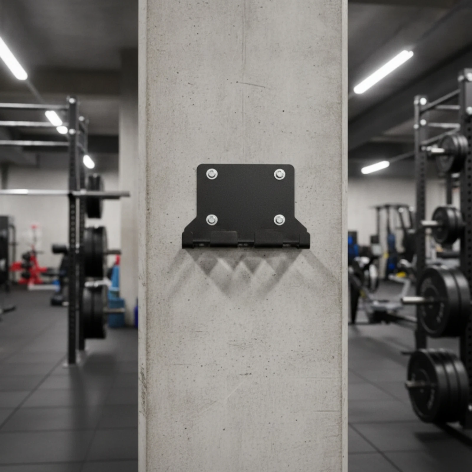 Barbell Wall Mount Space Saving Barbell Hanger Gym Bar Hanger Matte Black Weight Bar Storage Easy to Install for Athletes