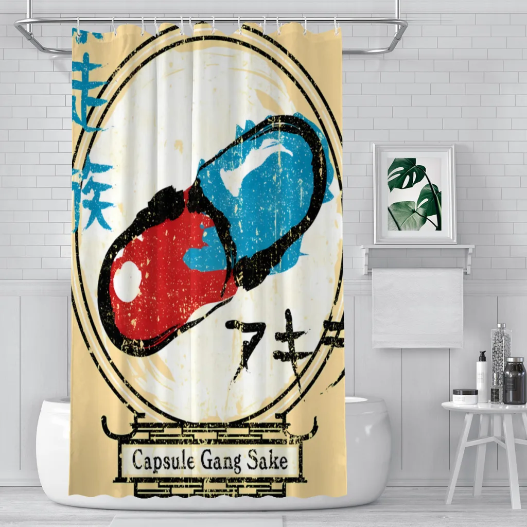 Capsule Gang Sake Bathroom Shower Curtains Akira Anime Waterproof Partition Curtain Designed Home Decor Accessories