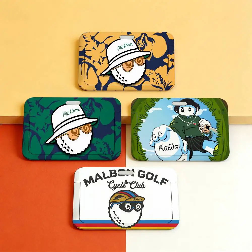 

Fashion Golf M-MALBONS G Plastic Slide Cover Lanyard Work ID Bag Bus Student Photo Idol Badge Card Holder Employee