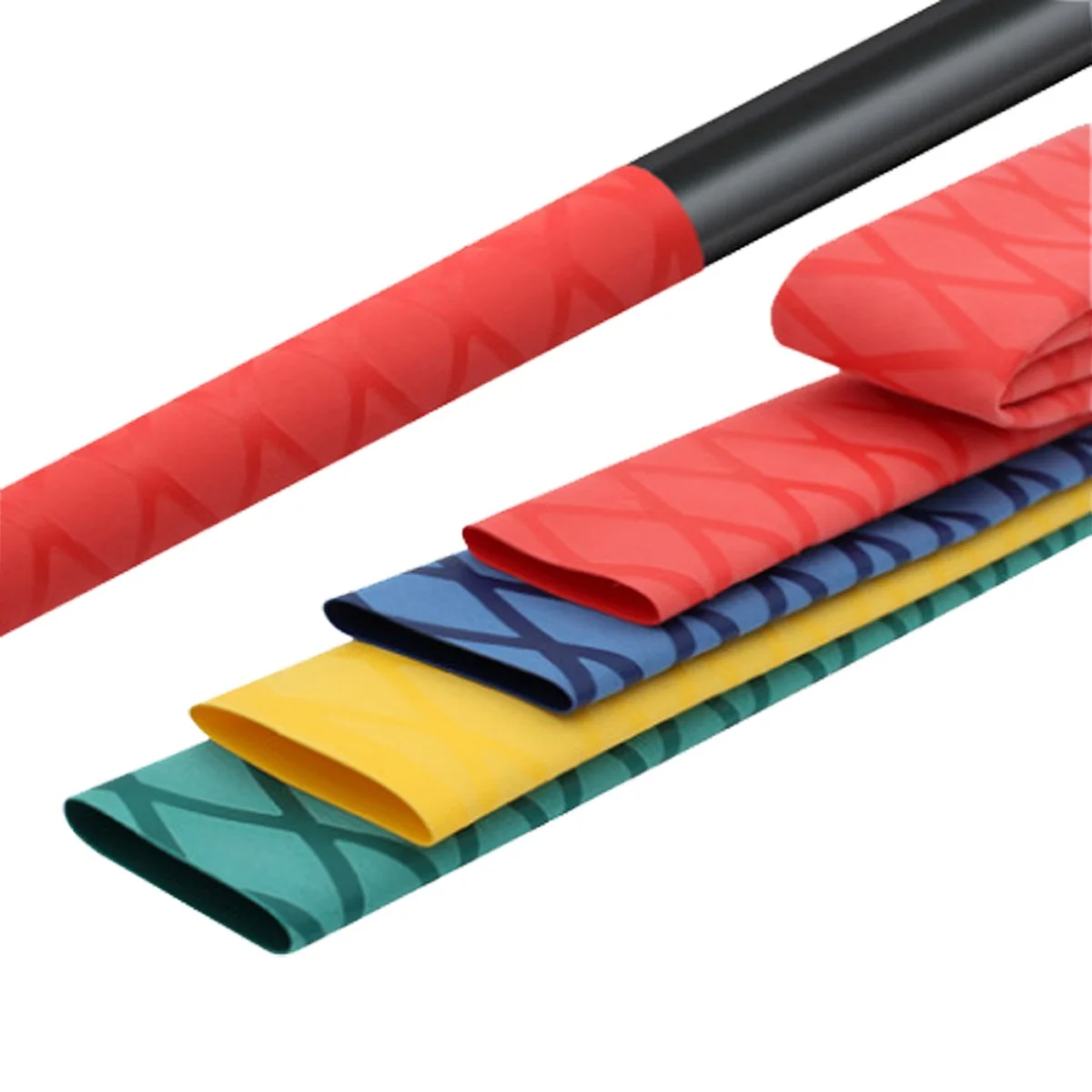 5 colors 1M 15/18/20/22/25/28/30/35/40/50mm Non-slip heat shrink tube for fishing rod/racquet/bicycle handles/tripod DIY