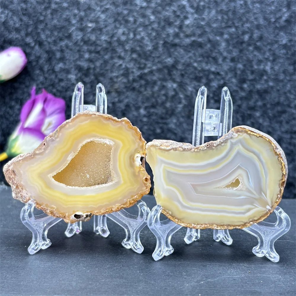 Natural High-Quality Agate Geode Raw Stone Slices Healing Gemstones Aura for Health Care Home Decor