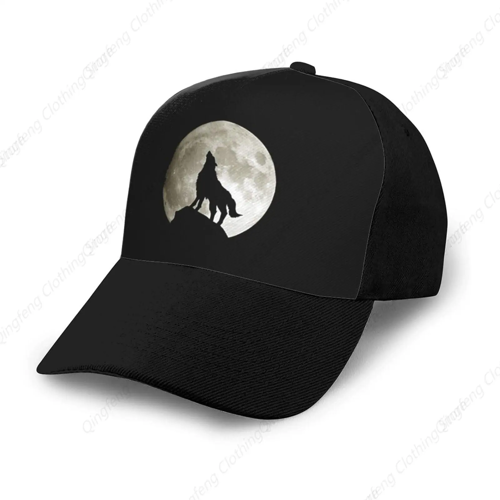 

Wolf Howling at The Moon Trucker Hat for Men Women - Outdoors Baseball Snapback Cap Black