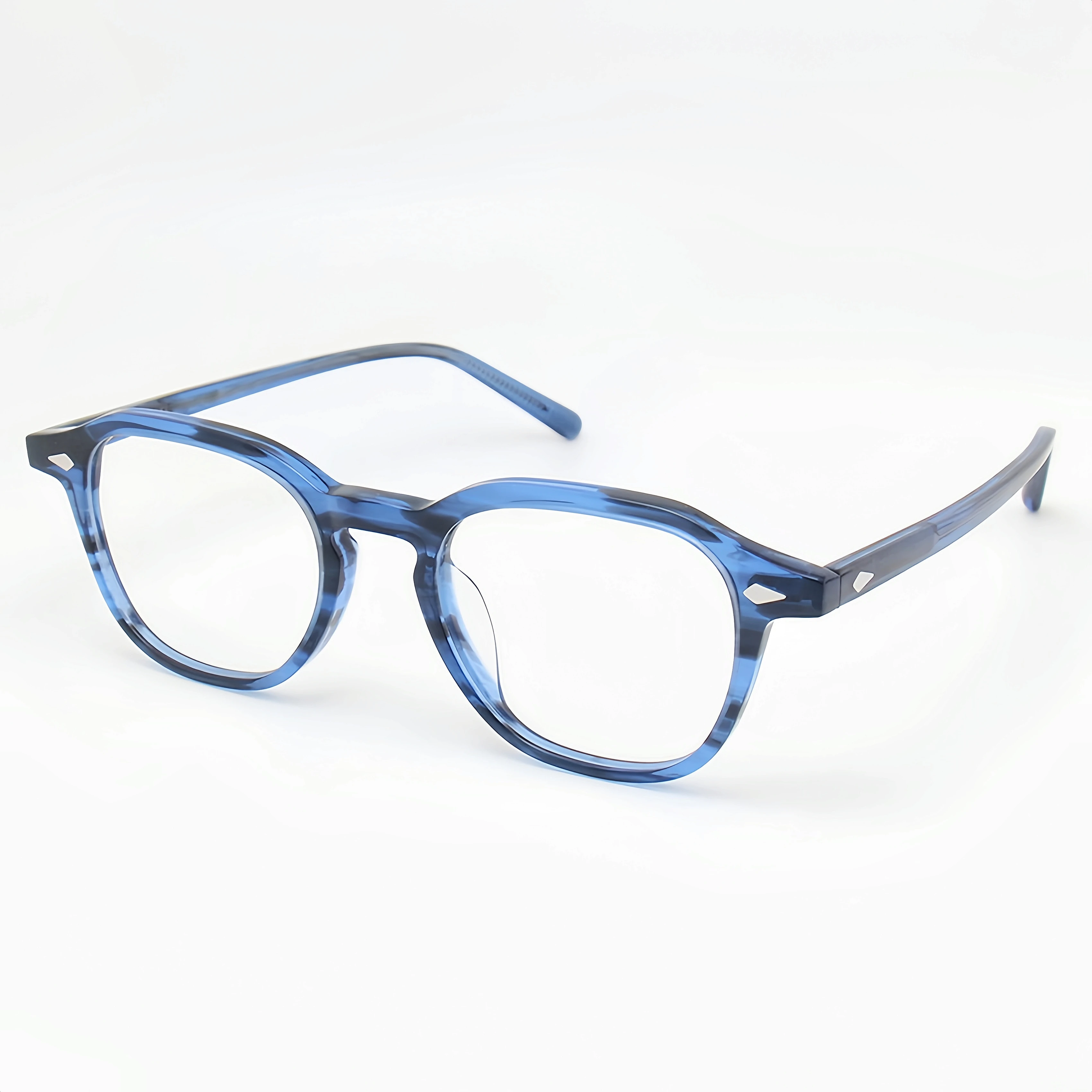 VANTZ Style Acetate Square Eyeglasses, Luxury Classic Moscot Inspired Optical Frame, Unisex Reading Glasses Support Prescription