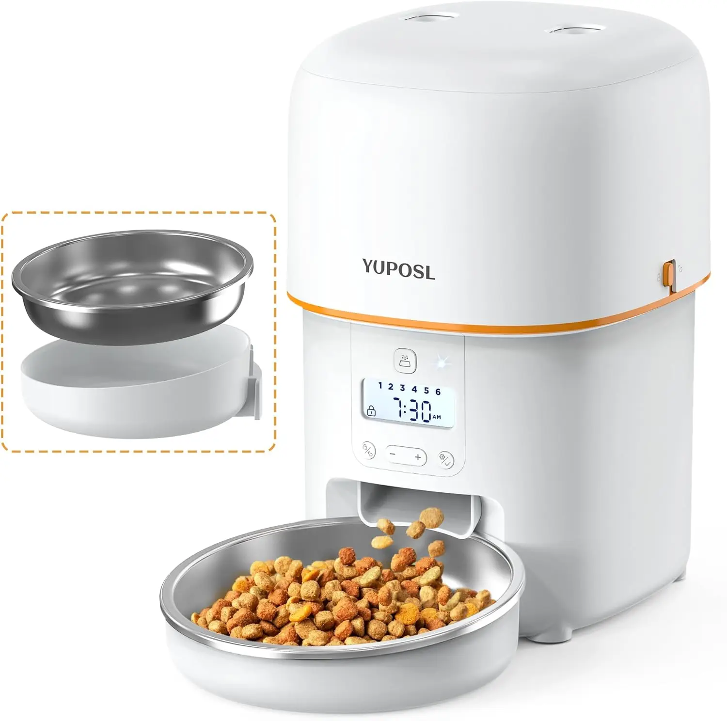 

Automatic Pet Feeder with Timed Meals, 2L Capacity, Easy Programmable Portion Control for Cats and Dogs