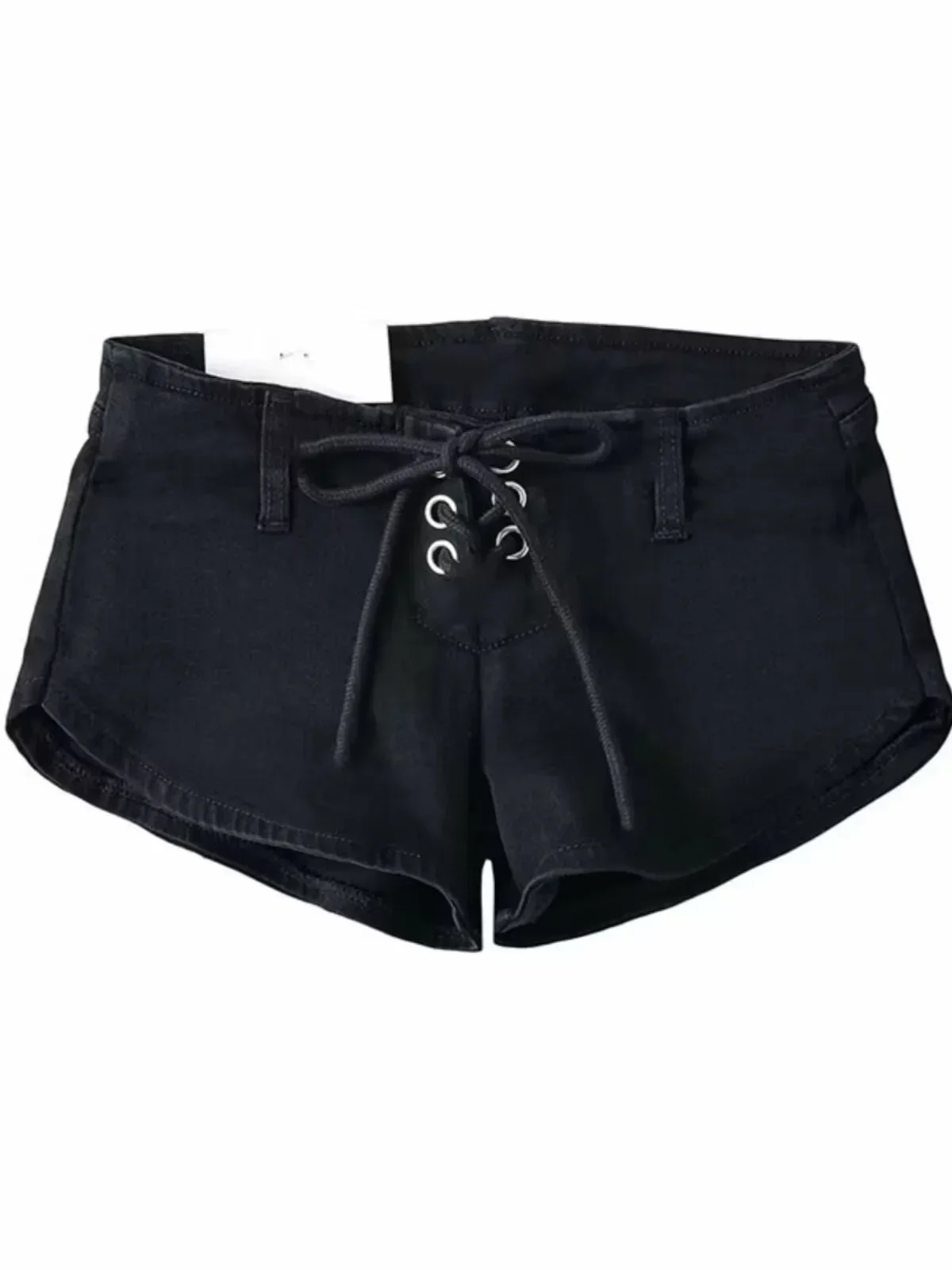 Mini pantalones cortos vaqueros Retro americanos de tiro bajo para mujer, ropa de calle, pantalones vaqueros cortos góticos ajustados Y2k, pantalones cortos sexys para chica