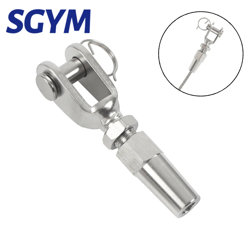 

1PCS 3/4/5/6mm Wire Rope 316 Stainless Steel Swageless Fork/Jaw Terminal Cable DIY Fitting Rigging Hardware Balustrade kit