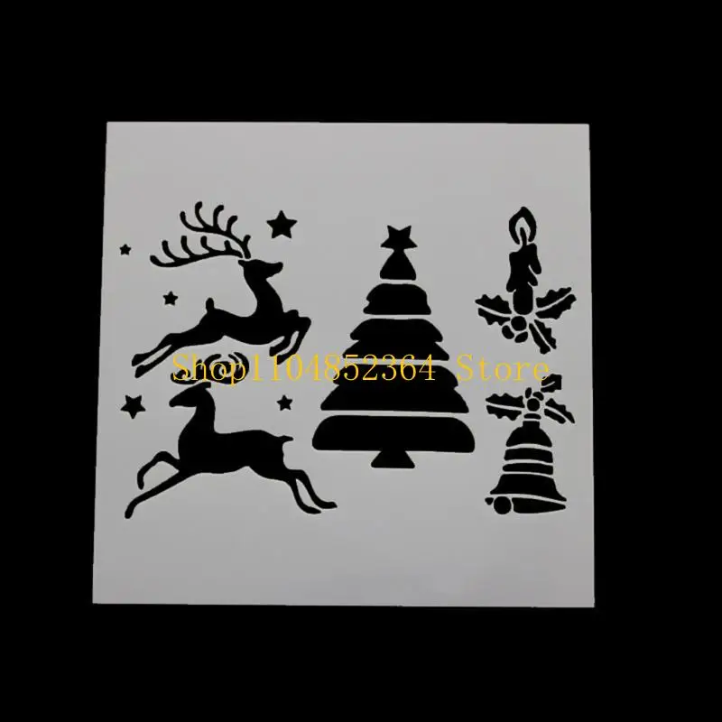 652F 7 Pcs Cake Decorating Stencils Christmas Cookie Templates Wedding Cake Decorative Molding Gift for Baking Lover