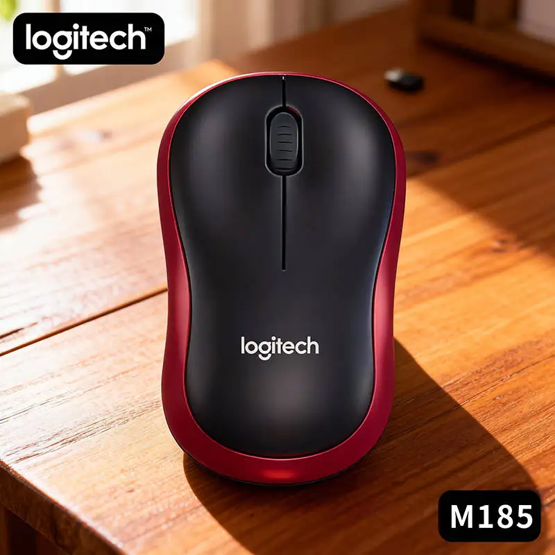 

New Logitech M185 Wireless Optical Mouse with USB Receiver Comfortable Shape Portable for Travel Work