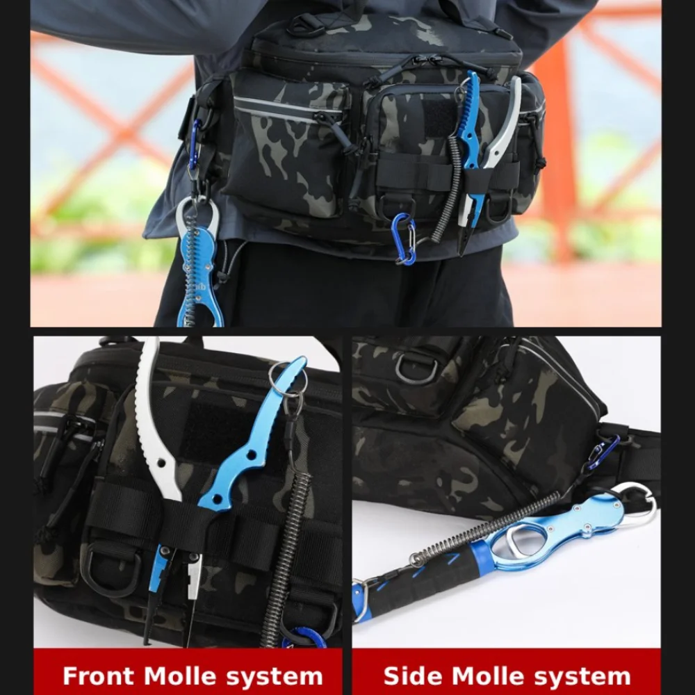 Multifunctional Waist Bag Tactical Camping Hiking Climbing Chest Waist Crossbody Bag Fishing Tackle Lure Storage Backpack