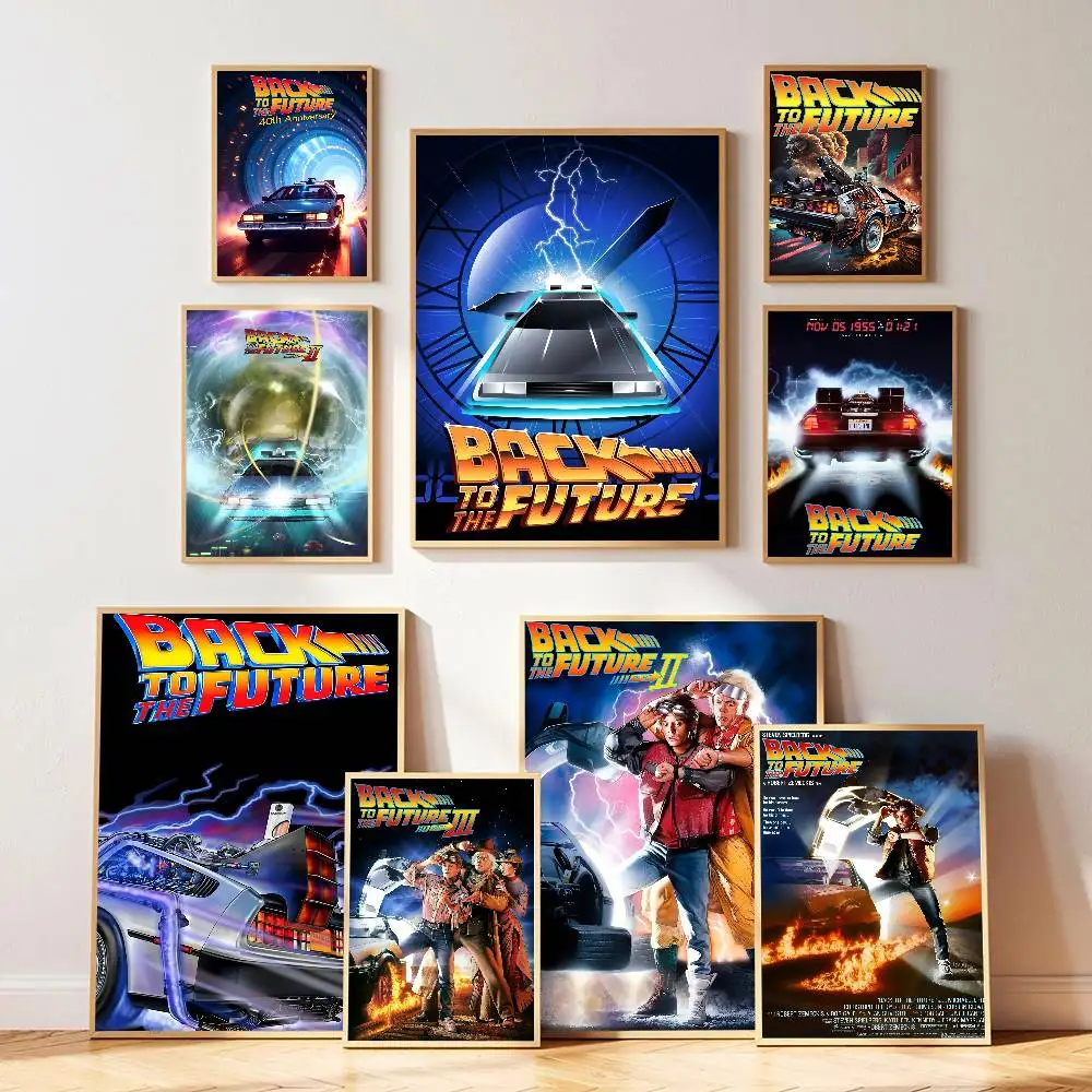Póster de película clásica de Regreso al futuro para dormitorio, sala de estar, decoración del hogar, pintura, arte de pared, Mural de imagen HD, 1 ud.