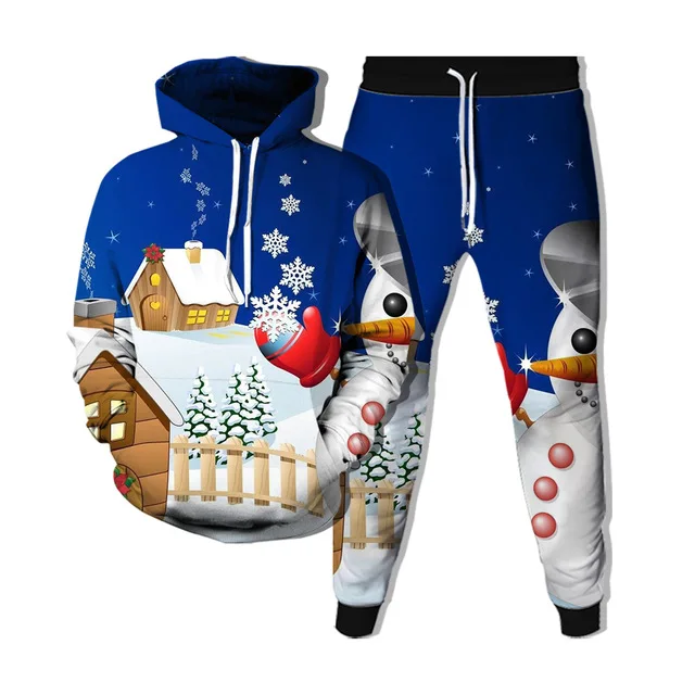 

3D Christmas Printed Hoodie + Pants Suit Cool Men/Women 2 Pcs Sportwear Tracksuit Set Autumn and Winter Men's Clothing