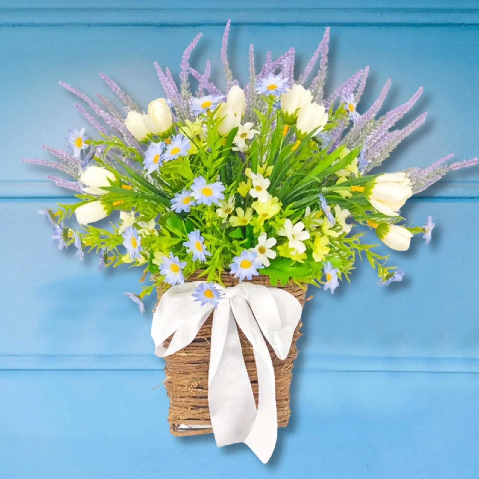 

Door Hanger Basket Wreath Hanging Ornament for Patio Indoor and Outdoor Yard