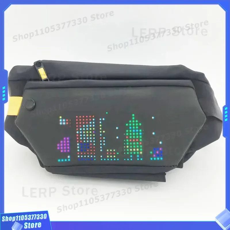 Customizable LED Fanny Pack Matte PU Shoulder Messenger Bag App Control DIY Text Pattern Personalized Chest Bag for Travel