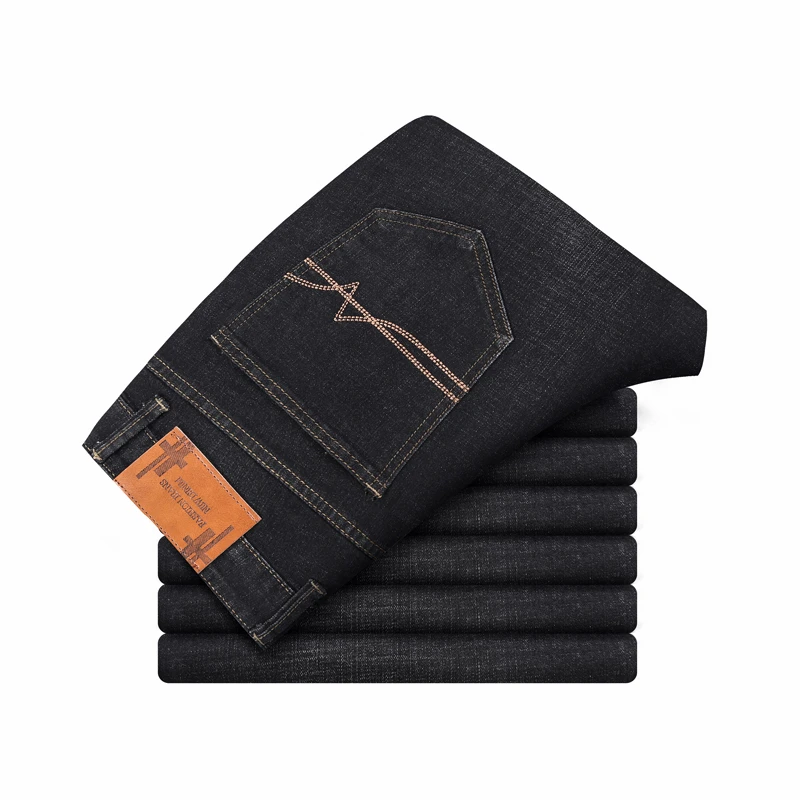 

Men's Classic Black Business Casual Jeans Spring New Stretch Denim Pants Plus Size 42 44 46 Male Autumn Brand Cowboy Trousers