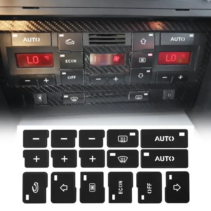 

1Pcs Car Air Conditioning Button Repair Sticker Decoration Auto Parts Suitable For Audi A4\B6\B7 Models 2000 - 2004 Model Years