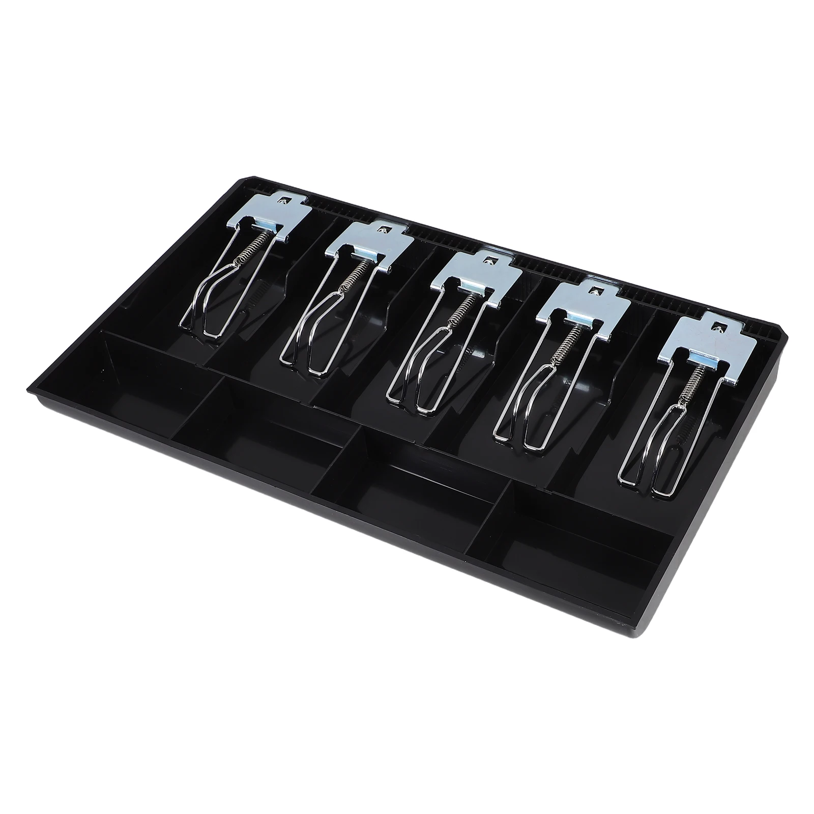 

Cash Register Money Box 5 Compartments Black Abs Compact Size Material Coin Receipt ganizer Storage Solution