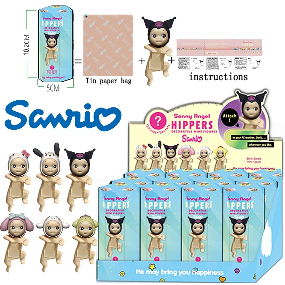 Sanurgente-Mini figurines de collection de dessins animés pour enfants, poupées d'ornements, boîte ennemi, macny, ange, Hello Kitty, mélodie, Kuromi, cadeau de Noël