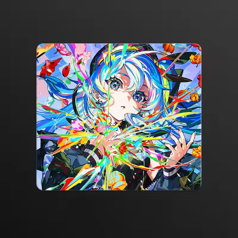 Ins لطيف أنيمي فتاة الزجاج ماوس الوسادة السلس متجمد سطح سطح المكتب حصيرة المقسى ترقية FPS مكتب الألعاب الملحقات ماوس #4