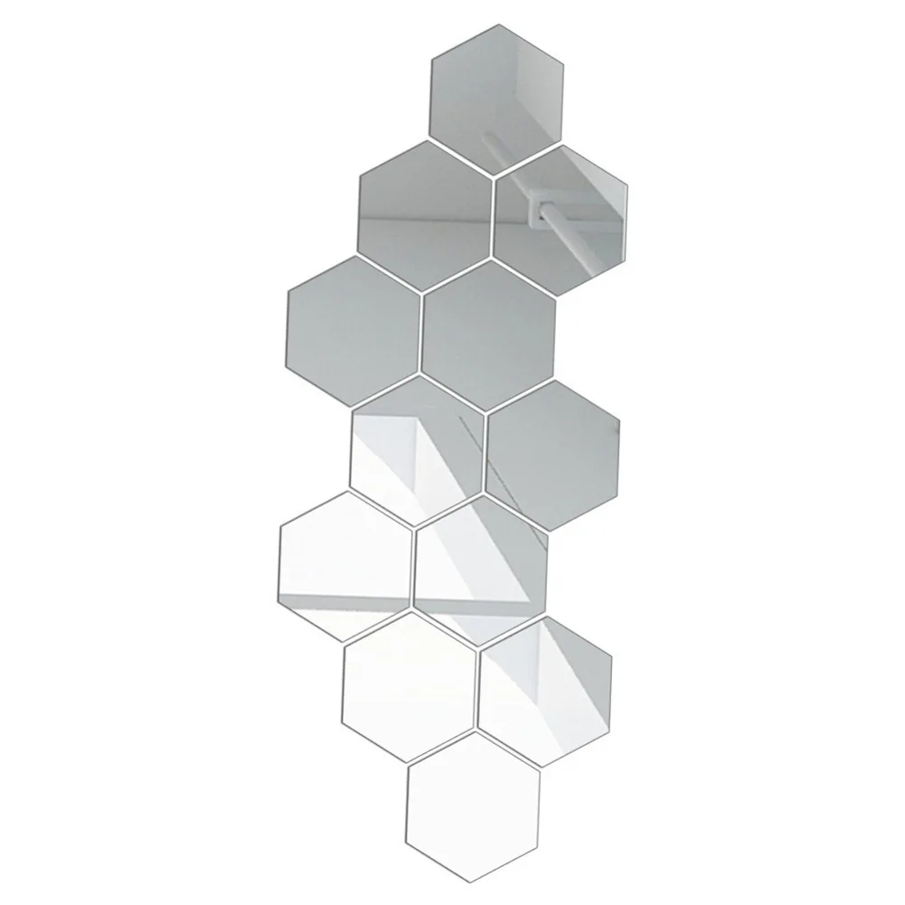 Reflective Home Decor Hexagon Mirror Stickers For Modern Home Styling Easy Install Wall Mirrors Decorative Mirror