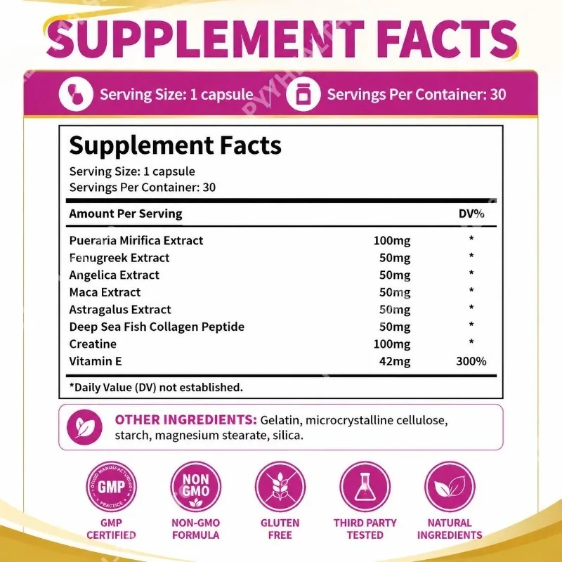 DHOP BBL-MACA Plump Buttocks Capsules with Pueraria Mirifica Extract Fenugreek Extract Maca Extract and Vitamin E 30 Capsules