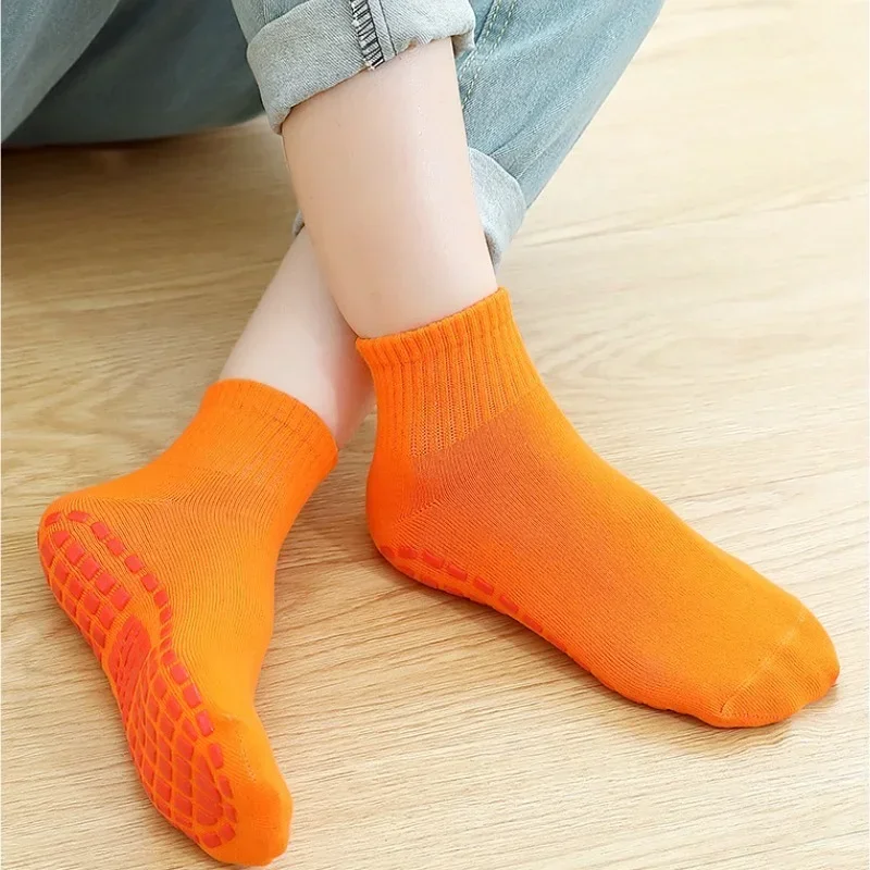 1Pair Women Yoga Cute Elasticity Socks Silicone Non-Slip Floor Socks Cotton Breathable Sport Boy Girl Trampoline Toddler Socks