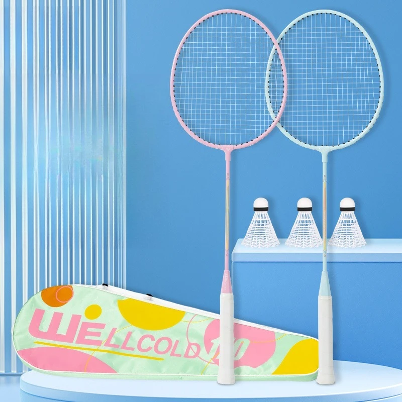 

Badminton Racket Ferroalloy Adult Beginner High Value Badminton Racket Sports Training Resistant Racket Set