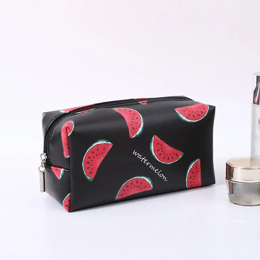 Peach Orange Makeup Lipstick Bags PU Leather Children Pencil Bags Women Coin Purse Fruits Cosmetic Bag Zipper Handbag