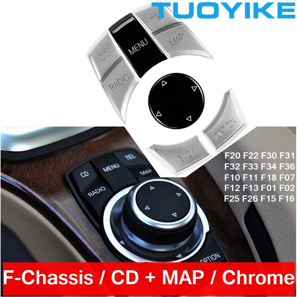 Auto Interieur Cic I-Drive Multimedia Knop Chrome Voor Bmw X3 X4 X5 X6 F20 F22 F30 F32 F36 f10 F07 F06 F01 F02 F25 F26 F15 F16