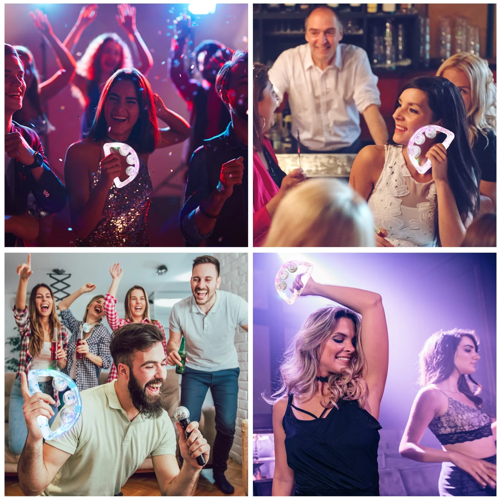 12 قطعة Handbell وامض مصباح ليد حتى حشرجة الموت النيون لوازم الحفلات لشريط ديسكو Ktv الهتاف الرقص اكسسوارات الحفلات