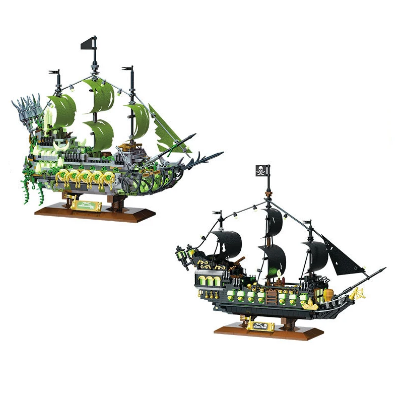 Das Geisterschiff Mikrobausteine Bildung 3D Piratenschiff Modell Classic Movie Mini Ziegelfigur Spielzeug als Weihnachtsgeschenk