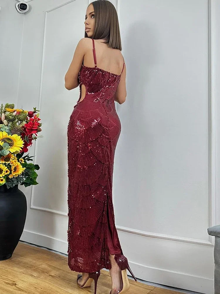 BWQ ผู้หญิงเลื่อมลูกปัดตัดชุดยาวเซ็กซี่ไข่มุกเลื่อม Embellished Backless Corset Party Dresses ชุดวันเกิด