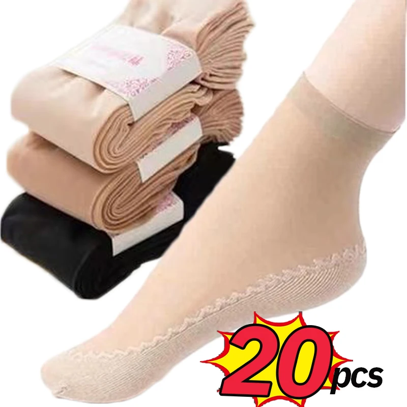 

Transparent Soft Spring Summer Ultrathin Breathable Elastic Crystal Silk Women Sock Casual Lightweight Female Fashion Boat Socks